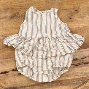 Little planet Baby striped sunsuit Made with organic cotton and linen blend